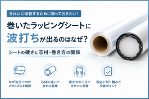 巻いたラッピングシートに波打ちが出るのはなぜ？シートの硬さと芯材・巻き方の関係