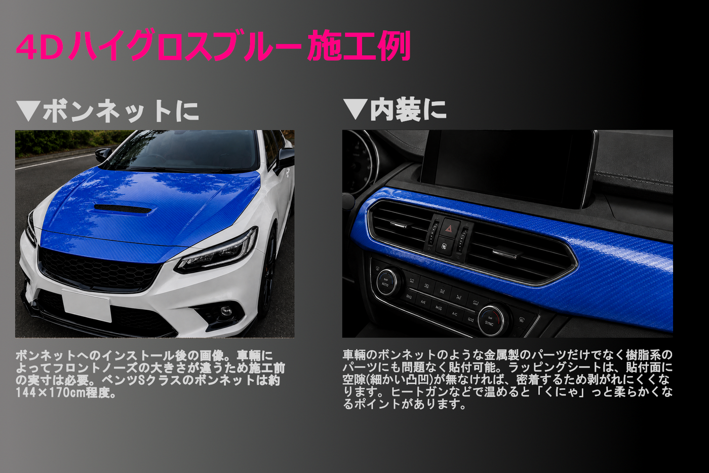 4Dハイグロスブルー カーボンシート （リアルカーボン調） | カー
